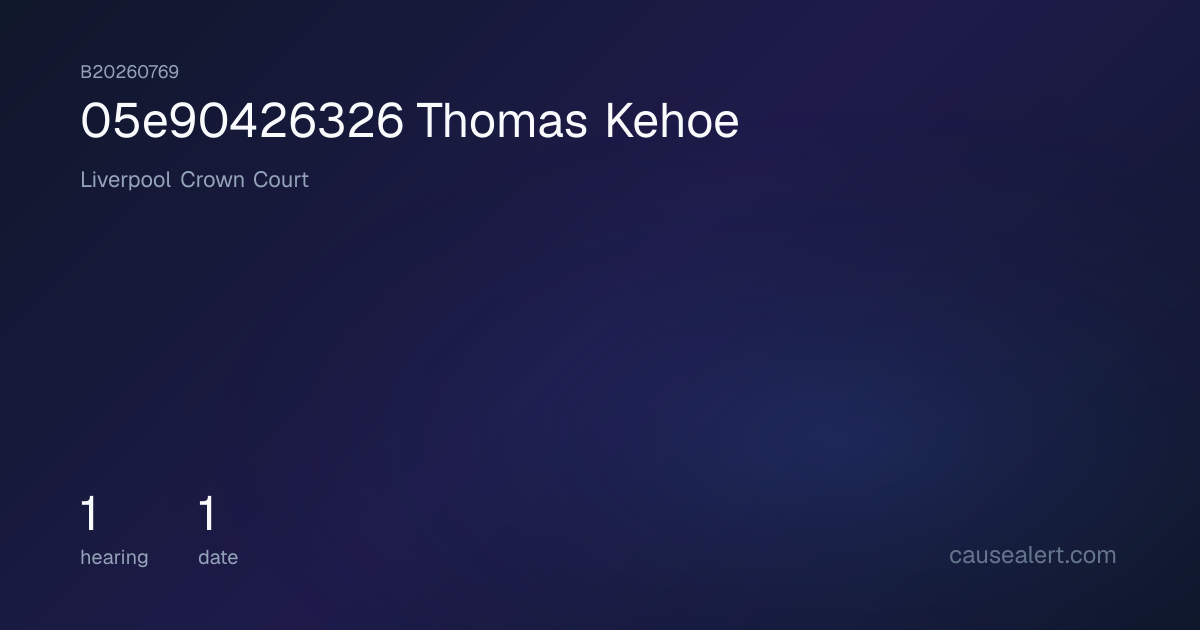 0*********6 Kehoe — Liverpool Crown Court | CauseAlert