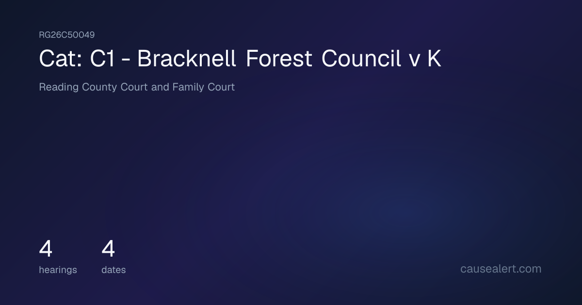 C**: Council v K — Reading County Court and Family Court | CauseAlert