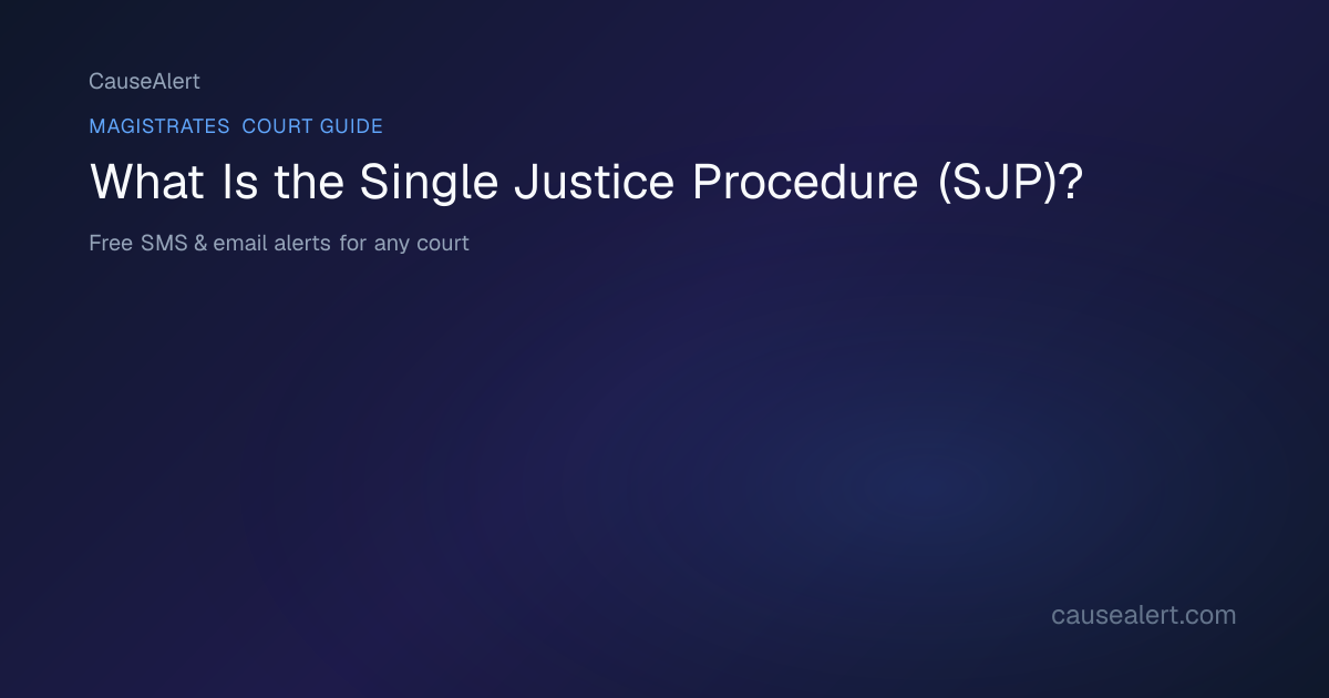 What Is the Single Justice Procedure (SJP)? | CauseAlert | CauseAlert